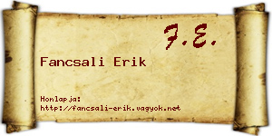 Fancsali Erik névjegykártya