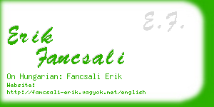 erik fancsali business card